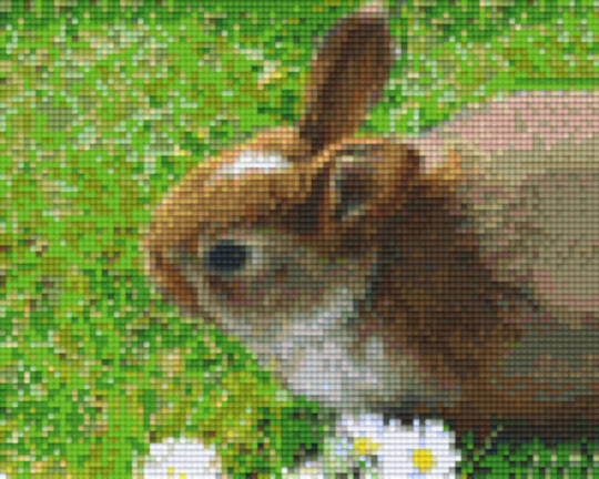 Rabbit In Grass Four [4] Baseplate PixelHobby Mini-mosaic Art Kit